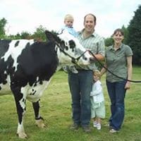 Mawley Town Farm, family. Adrian, Rachel Sophia & Samuel Robinson.