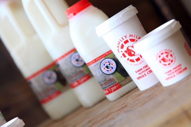 Mawley skimmed milk and single cream